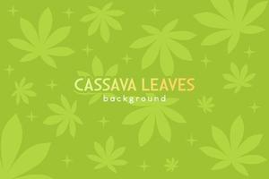 Cassava leaf background design in green color vector