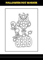 Halloween dot marker coloring page for kids. Line art coloring page design for kids. vector