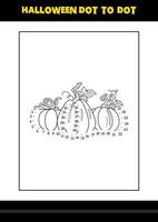 Halloween dot to dot coloring page for kids. Line art coloring page design for kids. vector