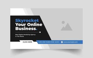 video thumbnail and business workshop live stream promotion web banner template vector