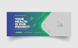 medical healthcare facebook cover timeline cover photo web banner template. vector