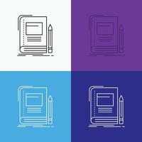 Book. business. education. notebook. school Icon Over Various Background. Line style design. designed for web and app. Eps 10 vector illustration