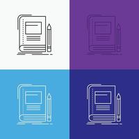 Book. business. education. notebook. school Icon Over Various Background. Line style design. designed for web and app. Eps 10 vector illustration