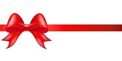 Shiny red color satin ribbon on white background vector