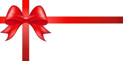 Shiny red color satin ribbon on white background vector