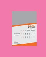 diseño de calendario de pared 2023, diseño de calendario de escritorio vector