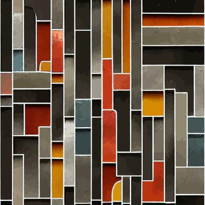 illustration vector of colorful pattern of squares and rectangles abstract geometric seamless tile