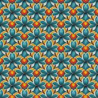 vector de ilustración de elegante flor de colores pintura art deco de azulejos sin costura buena para papel tapiz