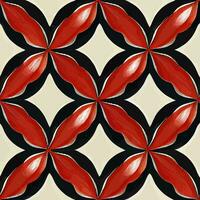 patrón de mosaico transparente rojo floral con motivos marroquíes perfecto para invitaciones, tarjetas, impresión, papel de regalo, fabricación, textil, tela, papel pintado vector