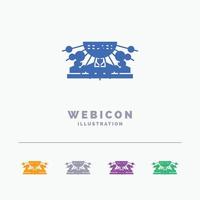 Allocation. group. human. management. outsource 5 Color Glyph Web Icon Template isolated on white. Vector illustration