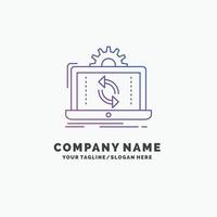 data. processing. Analysis. reporting. sync Purple Business Logo Template. Place for Tagline vector