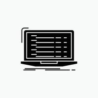 Api. app. coding. developer. laptop Glyph Icon. Vector isolated illustration
