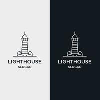 Light House logo icon flat design template vector