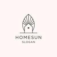 Home sun logo icon flat design template vector