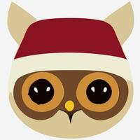 illustration vector clipart of owl using Santa costume perfect for icon, Christmas card , or edit your customize design or website