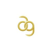 Elegant Golden Letter AG Minimal Simple Modern Logo vector