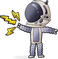 doodle character cartoon astronaut vector