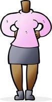 doodle cartoon female body vector