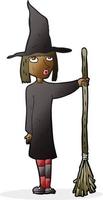 doodle character cartoon witch vector