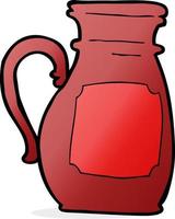 doodle cartoon jug vector