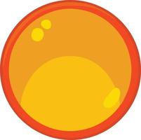 Round yellow button for game or site vector