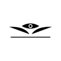 Open book glyph icon illustration with eye. icon illustration related to seeing, reading. Simple vector design editable.