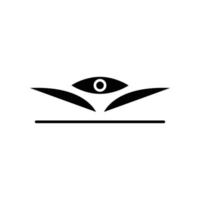 Open book glyph icon illustration with eye. icon illustration related to seeing, reading. Simple vector design editable.