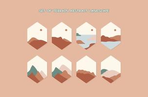 set of Terrain Abstract Landscape vector