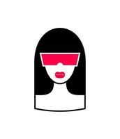 glasses face woman logo. optics logo isolate. avatar woman colored vector