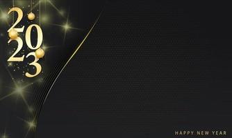 happy new year 2023 background with gold decoration