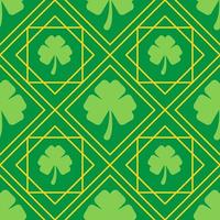 Patrón sin costuras de trébol del día de San Patricio. ilustración vectorial para el diseño de primavera afortunado con trébol. trébol verde aislado sobre fondo blanco. patrón de símbolo de irlanda. decoración irlandesa para el sitio web. vector