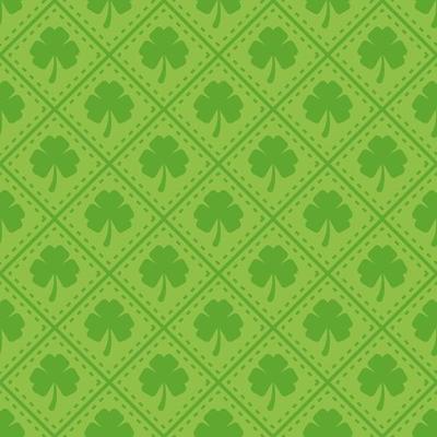 St Patrick s Day Clover seamless pattern. Vector illustration for lucky spring design with shamrock. Green clover isolated on white background. Ireland symbol pattern. Irish decor for web site.