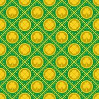 St Patrick s Day Clover seamless pattern. Vector illustration for lucky spring design with shamrock. Green clover isolated on white background. Ireland symbol pattern. Irish decor for web site.