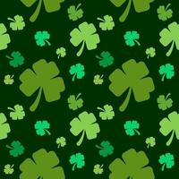 St Patrick s Day Clover seamless pattern. Vector illustration for lucky spring design with shamrock. Green clover isolated on white background. Ireland symbol pattern. Irish decor for web site.