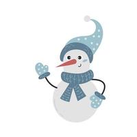 Cute snowman sticker vector