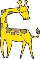 doodle character cartoon giraffe vector
