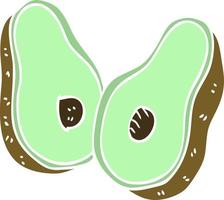 doodle carton avocado vector