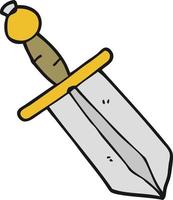 doodle cartoon dagger vector