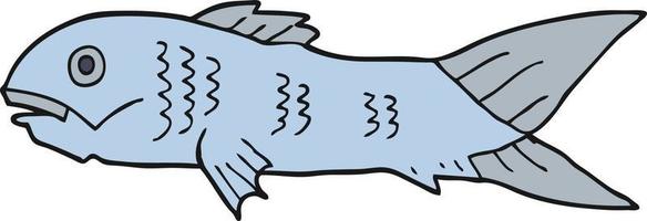 doodle character cartoon fish vector