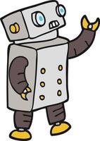 doodle character cartoon robot vector