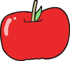 doodle cartoon apple vector