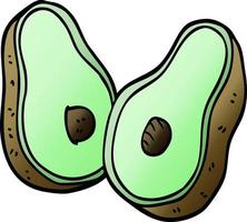 doodle carton avocado vector