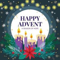 Peaceful Candle Advent Celebration vector