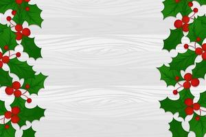 Holly berry Christmas border vector