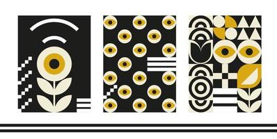 Bauhaus geometric design with eyes elements vector