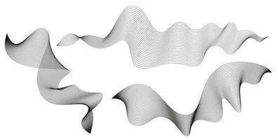 Wavy abstract stripes. Curved line vector elements for music design. Digital sound equalizer.