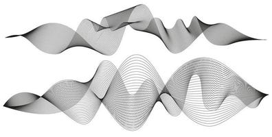 Wavy abstract stripes. Curved line vector elements for music design. Digital sound equalizer.