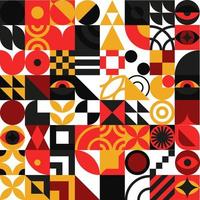 Bauhaus geometric design with eyes elements vector