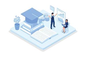 Personal finance management and financial literacy concept, isometric vector modern illustration