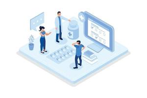 Health insurance, Medicine and healthcare concept, isometric vector modern illustration